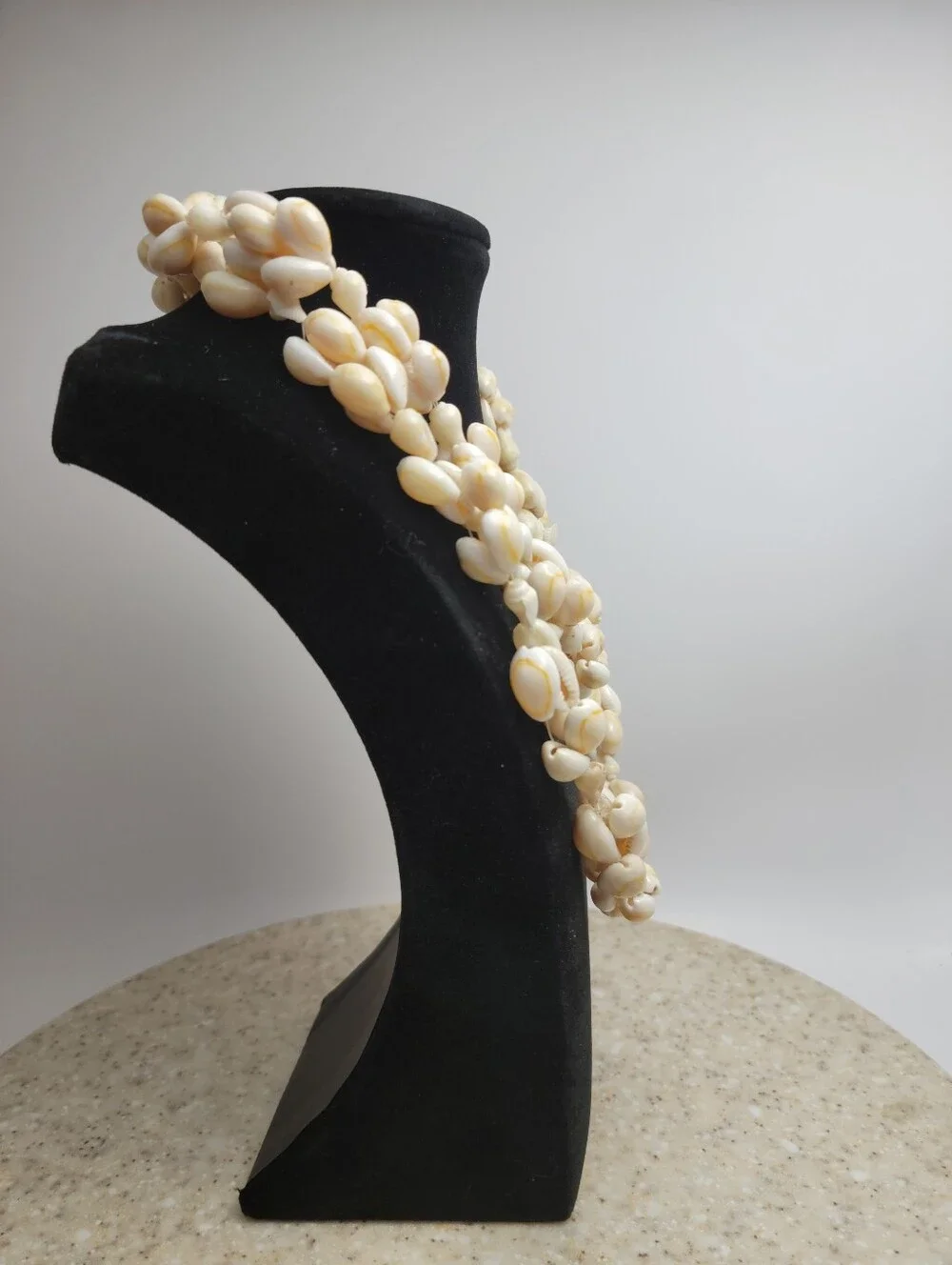 Vintage Genuine Cowrie Shell Long Necklace